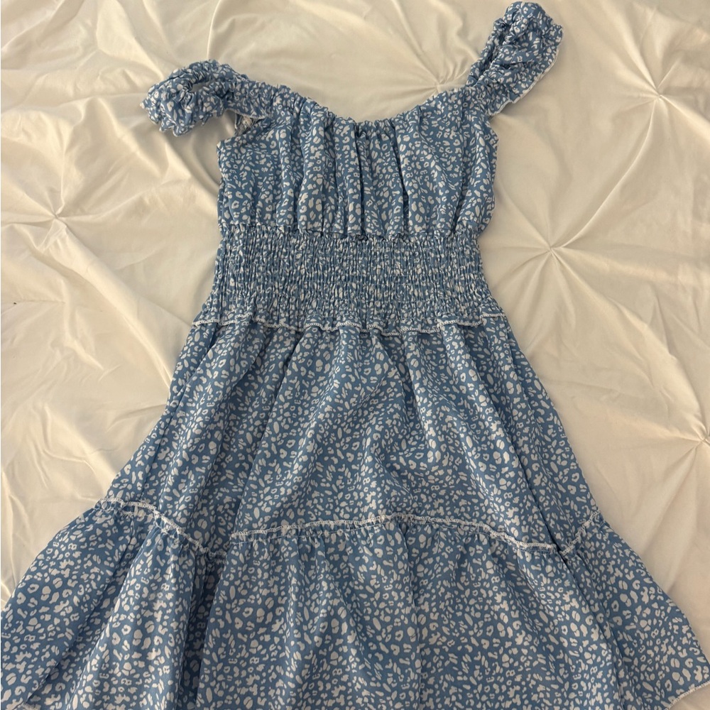 SHEIN Blue Floral Midi Dress